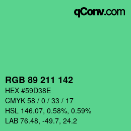 Color code: RGB 89 211 142 | qconv.com