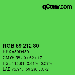 Farbcode: RGB 89 212 80 | qconv.com