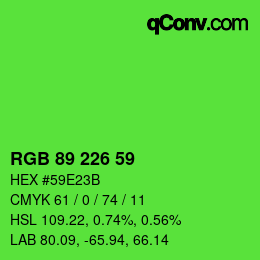 Color code: RGB 89 226 59 | qconv.com