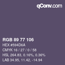 Código de color: RGB 89 77 106 | qconv.com