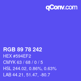 Code couleur: RGB 89 78 242 | qconv.com