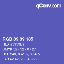 Código de color: RGB 89 89 185 | qconv.com