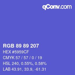 Color code: RGB 89 89 207 | qconv.com