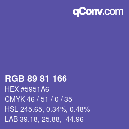 Farbcode: RGB 89 81 166 | qconv.com