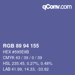 Color code: RGB 89 94 155 | qconv.com