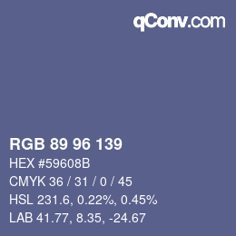 カラーコード: RGB 89 96 139 | qconv.com