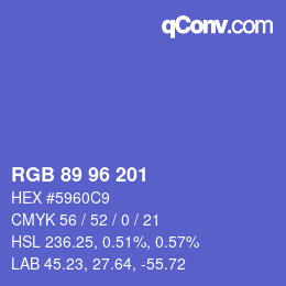 カラーコード: RGB 89 96 201 | qconv.com