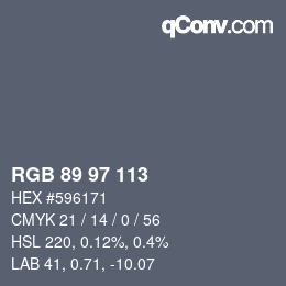 Código de color: RGB 89 97 113 | qconv.com