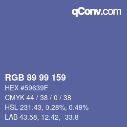 Código de color: RGB 89 99 159 | qconv.com
