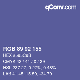 Código de color: RGB 89 92 155 | qconv.com