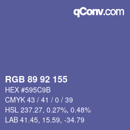 Código de color: RGB 89 92 155 | qconv.com