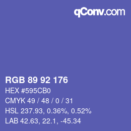 Code couleur: RGB 89 92 176 | qconv.com