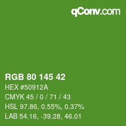 Code couleur: RGB 80 145 42 | qconv.com