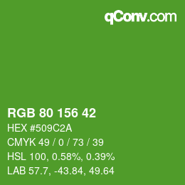 Color code: RGB 80 156 42 | qconv.com