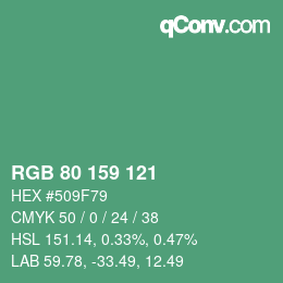 Color code: RGB 80 159 121 | qconv.com