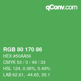 Farbcode: RGB 80 170 86 | qconv.com