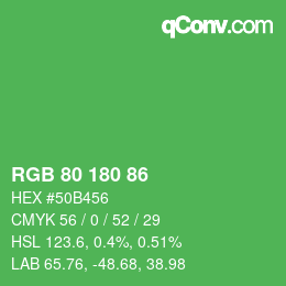 Código de color: RGB 80 180 86 | qconv.com