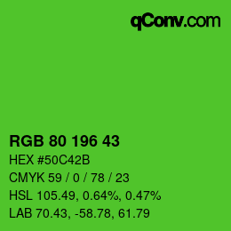 Código de color: RGB 80 196 43 | qconv.com