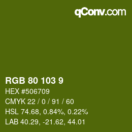 カラーコード: RGB 80 103 9 | qconv.com