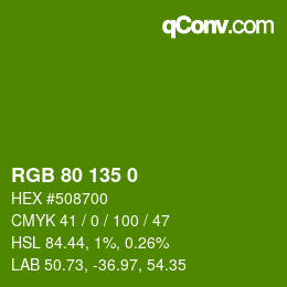 Color code: RGB 80 135 0 | qconv.com