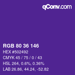 Código de color: RGB 80 36 146 | qconv.com