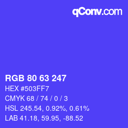 Color code: RGB 80 63 247 | qconv.com