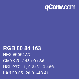 Farbcode: RGB 80 84 163 | qconv.com