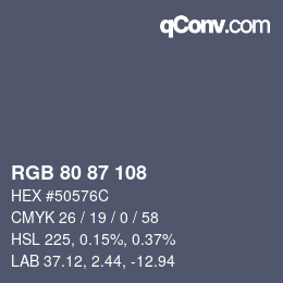 カラーコード: RGB 80 87 108 | qconv.com