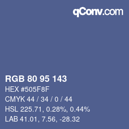 Code couleur: RGB 80 95 143 | qconv.com