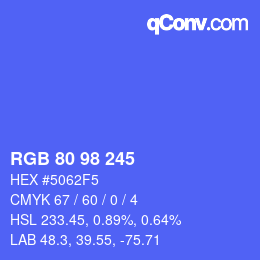 Color code: RGB 80 98 245 | qconv.com