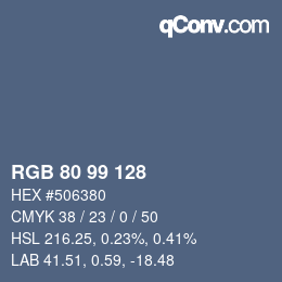 Farbcode: RGB 80 99 128 | qconv.com