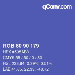 Code couleur: RGB 80 90 179 | qconv.com