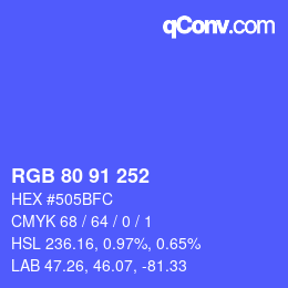 カラーコード: RGB 80 91 252 | qconv.com