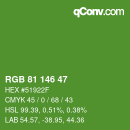 Código de color: RGB 81 146 47 | qconv.com