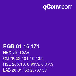 Código de color: RGB 81 16 171 | qconv.com