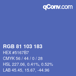 Color code: RGB 81 103 183 | qconv.com