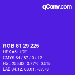 Color code: RGB 81 29 225 | qconv.com