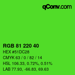 Color code: RGB 81 220 40 | qconv.com