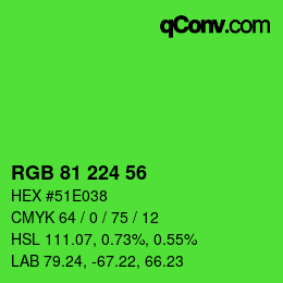 Code couleur: RGB 81 224 56 | qconv.com