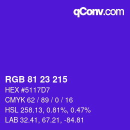 カラーコード: RGB 81 23 215 | qconv.com