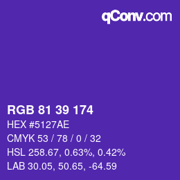 Farbcode: RGB 81 39 174 | qconv.com