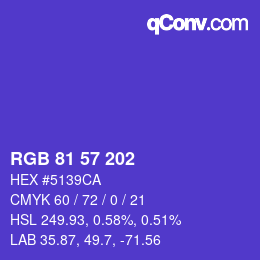 Farbcode: RGB 81 57 202 | qconv.com