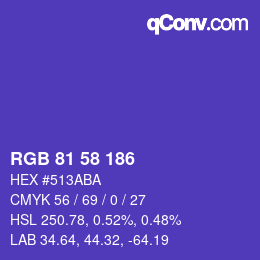 Color code: RGB 81 58 186 | qconv.com