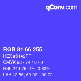 Código de color: RGB 81 66 255 | qconv.com