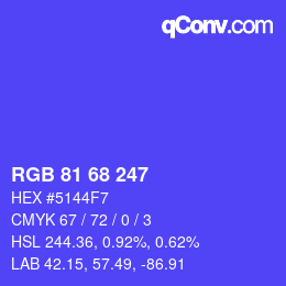 Code couleur: RGB 81 68 247 | qconv.com