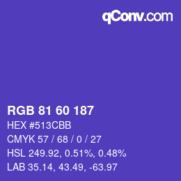 Code couleur: RGB 81 60 187 | qconv.com