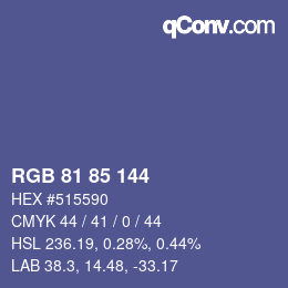 Farbcode: RGB 81 85 144 | qconv.com