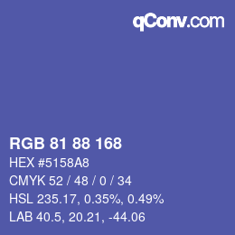 カラーコード: RGB 81 88 168 | qconv.com