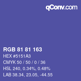 Farbcode: RGB 81 81 163 | qconv.com