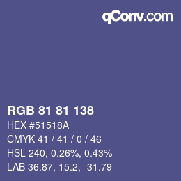 Código de color: RGB 81 81 138 | qconv.com